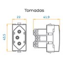 Ver imagem 3 de Espelho 4x2 Conjunto 1 Tomada 10a ou 20a Margirius