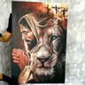 Quadro Decorativo Jesus Cristo e Leão De Judá:90x60 cm/BRANCA - 5