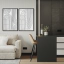 Ver imagem 2 de Dupla Quadros Decorativos Grande Linhas Abstrato Minimalista para Sala Escritório com Vidro