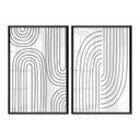 Ver imagem 1 de Dupla Quadros Decorativos Grande Linhas Abstrato Minimalista para Sala Escritório com Vidro