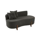 Ver imagem 2 de Conjunto 2 Poltronas + Sofá Curvo Orgânico Luna Boucle Chumbo - Montanaris Decor
