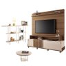 Estante Home Theater Bold Off White Castanho e Aparador Infinity e Mesa de Centro Sky Off White - Hb - 1