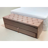 Kit Baú Gaveta King e Cabeceira 1,95m x 60cm cor Rosa Nude - 3