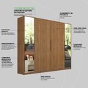 Ver imagem 5 de Guarda Roupa Casal 6 Portas com Espelho e 6 Gavetas Equador