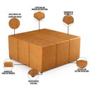 Ver imagem 4 de Puff Decorativo Para Sala de Estar Quadrado Milano 90x90cm W01 Couríssimo Whisky - Lyam Decor