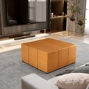 Ver imagem 2 de Puff Decorativo Para Sala de Estar Quadrado Milano 90x90cm W01 Couríssimo Whisky - Lyam Decor