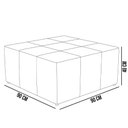 Ver imagem 5 de Puff Decorativo Para Sala de Estar Quadrado Milano 90x90cm W01 Couríssimo Whisky - Lyam Decor