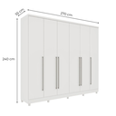 Ver imagem 5 de Guarda-Roupa Casal 6 Portas 8 Gavetas com Pés Yescasa Branco Neve Portugal