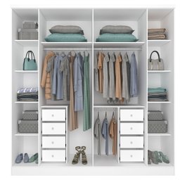 Guarda Roupa Casal 6 Portas 8 Gavetas com Pés 270cm Portugal Espresso Móveis   - 7