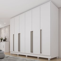 Guarda Roupa Casal 6 Portas 8 Gavetas com Pés 270cm Portugal Espresso Móveis   - 3