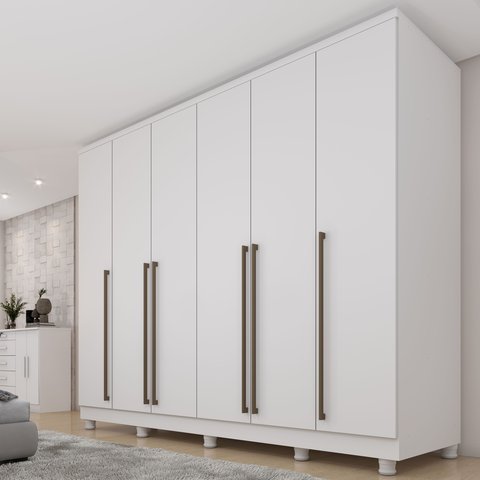 Guarda Roupa Casal 6 Portas 8 Gavetas com Pés 270cm Portugal Espresso Móveis