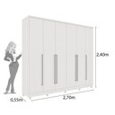 Ver imagem 6 de Guarda-Roupa Casal 6 Portas 8 Gavetas com Pés Yescasa Branco Neve Portugal