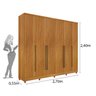 Guarda Roupa Casal 6 Portas 8 Gavetas com Pés 270cm Portugal Espresso Móveis   - 5