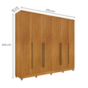Ver imagem 5 de Guarda-Roupa Casal 6 Portas 8 Gavetas com Pés Yescasa Cinamomo Portugal
