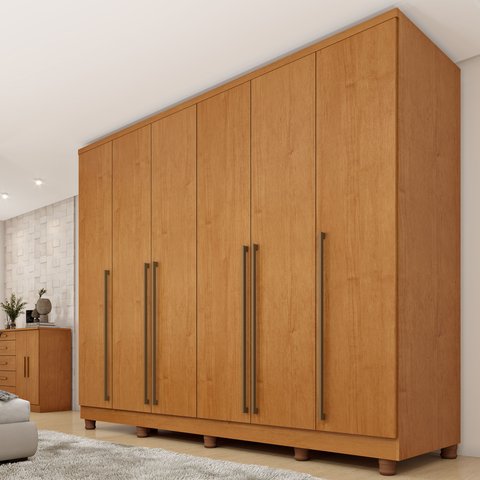 Guarda Roupa Casal 6 Portas 8 Gavetas com Pés 270cm Portugal Espresso Móveis  