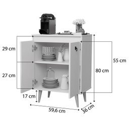 Buffet/aparador/armario Dream 2 Portas Preto - 6