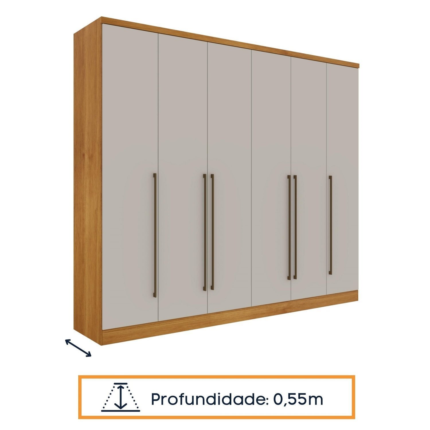 Guarda Roupa Casal 6 Portas 8 Gavetas com Pés Portugal 270cm Espresso Móveis  - 5