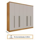 Ver imagem 6 de Guarda Roupa Casal 6 Portas 8 Gavetas com Pés 270cm Portugal Yescasa Marrom/Cinamomo/Off White