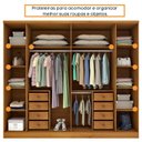 Ver mais imagens de Guarda Roupa Casal 6 Portas 8 Gavetas com Pés 270cm Portugal Yescasa Marrom/Cinamomo/Off White