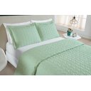 Ver imagem 2 de Colcha Casal 3 Peças Cobre Leito Micropercal 200 Fios Bordado Ágata:verde