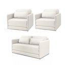 Ver imagem 2 de Sofá e 2 Poltronas Cama Retratil Compacta Dália Fixa Veludo K01 - D’Rossi