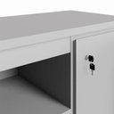 Ver imagem 7 de Armário Baixo Escritório 2 Portas 3 Prateleiras MDP 120cm Cinza com Chaves Nichos F5 Office