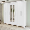 Ver imagem 1 de Guarda-roupa New Andara 8 Portas 4 Gavetas com Espelho e Pés Branco