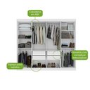 Ver imagem 4 de Guarda-roupa New Andara 8 Portas 4 Gavetas com Espelho e Pés Branco