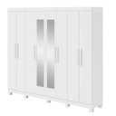 Ver imagem 2 de Guarda-roupa New Andara 8 Portas 4 Gavetas com Espelho e Pés Branco