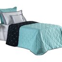 Ver imagem 1 de Kit Cobre Leito Dupla Face Solteiro Bordado Renove Hipercal 400 Fios 4 Peças:verde