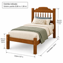 Ver imagem 2 de Cama de Solteiro Madeira Maciça Eucalipto Reforçada Mogno