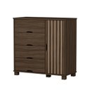 Ver imagem 2 de Comoda Bela com 1 Porta e 4 Gavetas 100% MDF Marrom/Chocolate