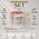 Ver imagem 2 de Escrivaninha Infantil para Quarto Teen MDF 1 Gaveta com Cadeira Infantil Rosa