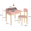 Ver imagem 5 de Escrivaninha Infantil para Quarto Mdf 1 Gaveta com Cadeira Infantil Rosa