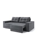 Ver imagem 2 de Sofá Luca 4 Lugares Retrátil 232cm Suede Grafite Cialar Móveis
