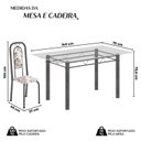 Ver imagem 3 de Conjunto de Mesa Tubular com 6 Cadeiras Lara Prata/Arabesco