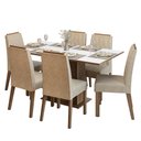 Ver imagem 2 de Conjunto Sala de Jantar Tampo de Madeira 6 Cadeiras Rustic/Branco/Imperial Bosque Madesa