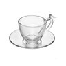 Cj 4 Xícaras P/café C/pires de Vidro Bird Transparente 80ml Wolff - 2