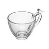 Cj 4 Xícaras P/café C/pires de Vidro Bird Transparente 80ml Wolff - 4