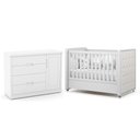 Ver imagem 1 de Jogo de Quarto Infantil Tutto New Cômoda 1 Porta e Berço Branco Soft com Capitonê - Matic Móveis