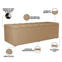 Ver imagem 7 de Calçadeira Recamier Baú para Cama de Casal King Dália 195x50 Cm W01 Linho Bege Escuro - Lyam
