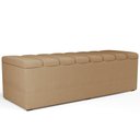 Ver imagem 1 de Calçadeira Recamier Baú para Cama de Casal King Dália 195x50 Cm W01 Linho Bege Escuro - Lyam