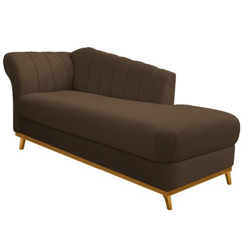 Diva Recamier Vanessa 160cm Lado Direito Suede Adj Decor Marrom