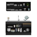 Ver imagem 6 de Cozinha Compacta com Rodapé Veneza Multimóveis MP2114 com Armário e Balcão Preta