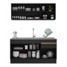 Cozinha Compacta com Rodapé Veneza Multimóveis MP2114 com Armário e Balcão Preta - 6