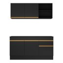 Ver imagem 7 de Cozinha Compacta com Rodapé Veneza Multimóveis MP2114 com Armário e Balcão Preta