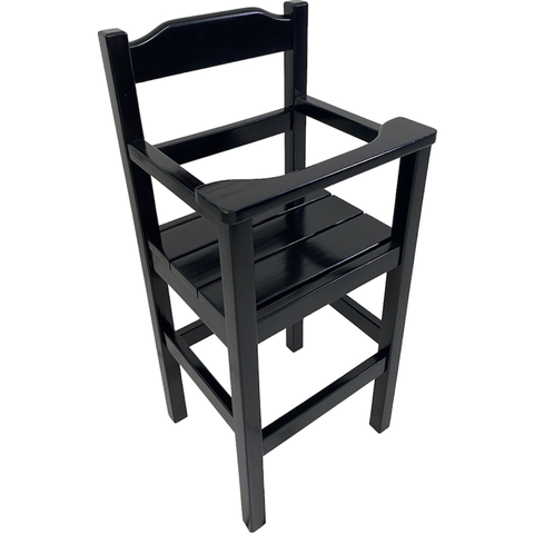 Cadeira Papinha para Bebê com Trava Fixa em Madeira Maciça  - Preto