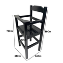 Ver imagem 4 de Cadeira Papinha para Bebê com Trava Fixa em Madeira Maciça  - Preto