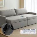 Ver imagem 7 de Sofá Cama Retrátil e Reclinável 180cm Marselha Cinza