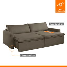 Sofá Cama Retrátil e Reclinável 180cm Marselha - 4